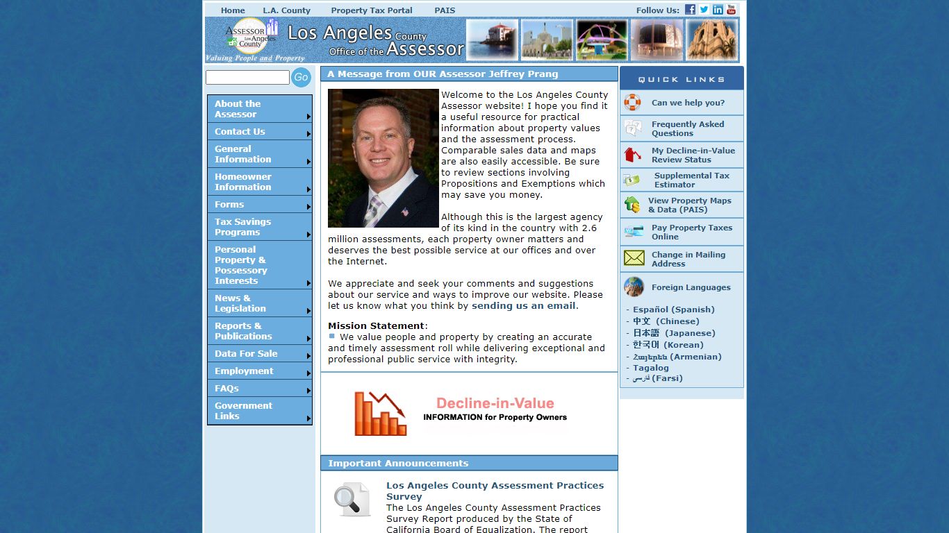 Los Angeles County Assessor's Office - Home Page